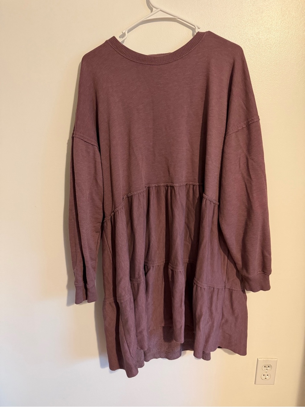 American Eagle Open Back Long Sleeve Babydoll Mini Dress